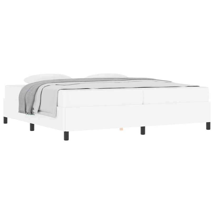 Bedframe met matras Wit 200 x 200 cm Kunstleer