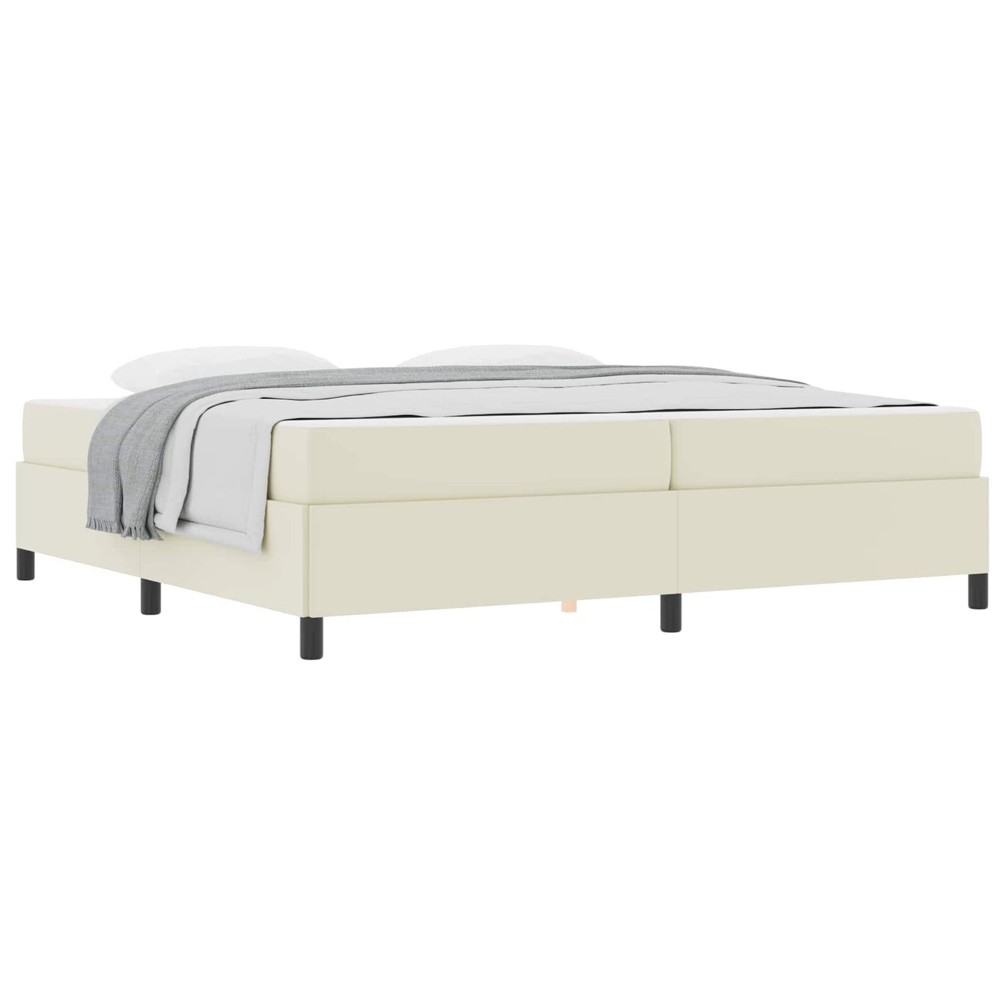 Bedframe met matras Crème 200 x 200 cm Stof