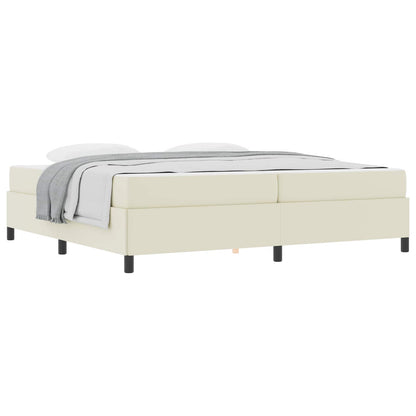 Bedframe met matras Crème 200 x 200 cm Stof