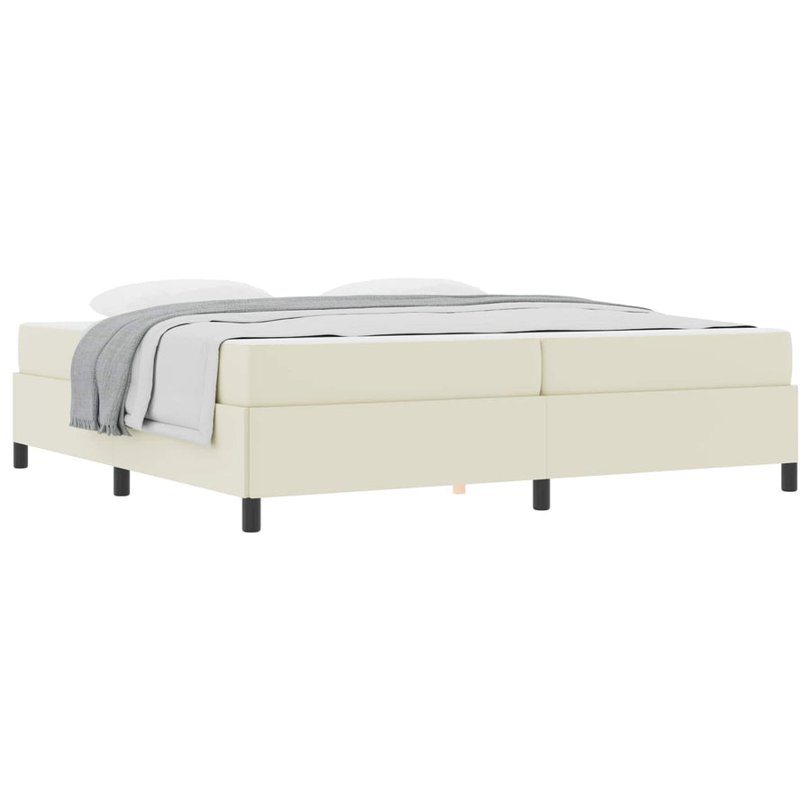 Bedframe met matras Crème 200 x 200 cm Stof