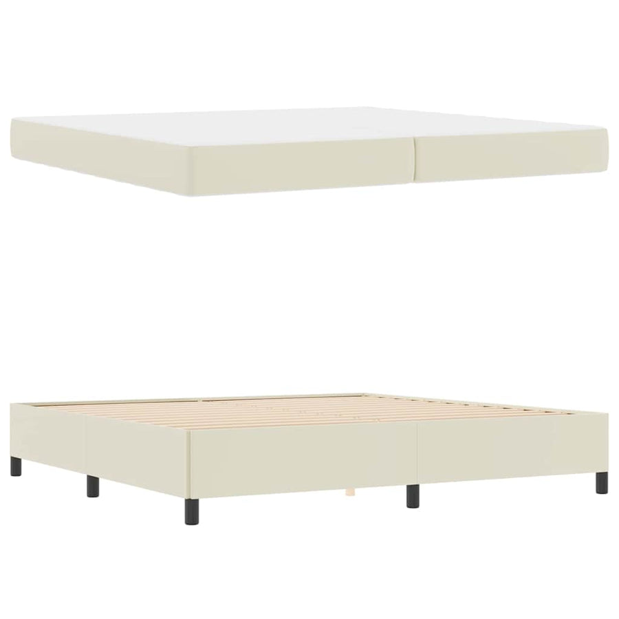 Bedframe met matras Crème 200 x 200 cm Stof