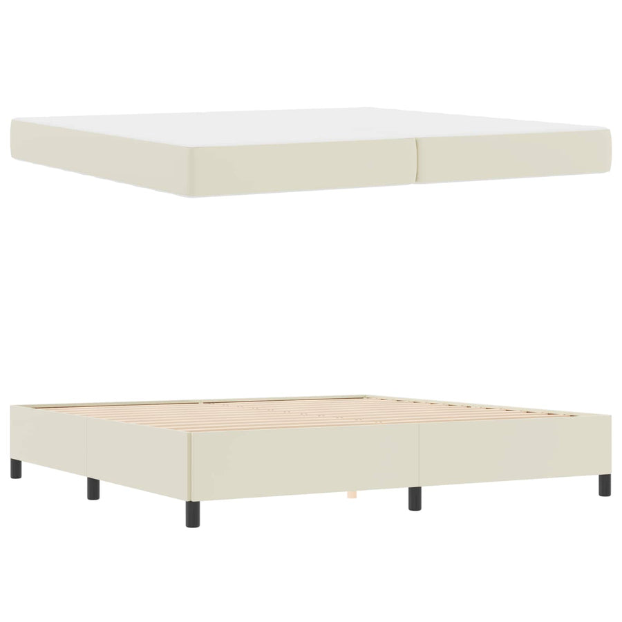 Bedframe met matras Crème 200 x 200 cm Stof