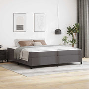 Bedframe met matras 200x200 cm grijs kunstleer
