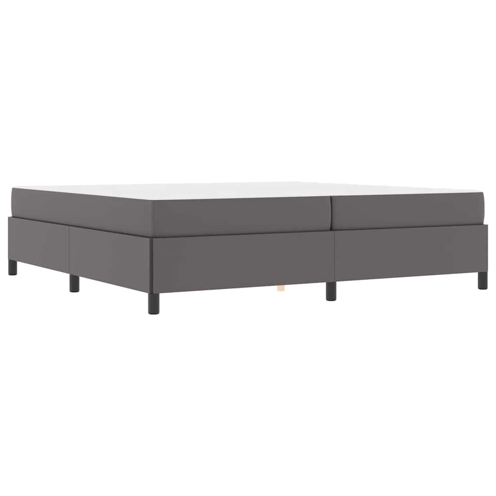 Bedframe met matras Grijs 200 x 200 cm Kunstleer