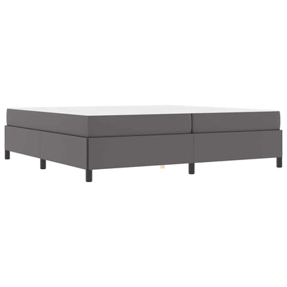 Bedframe met matras Grijs 200 x 200 cm Kunstleer