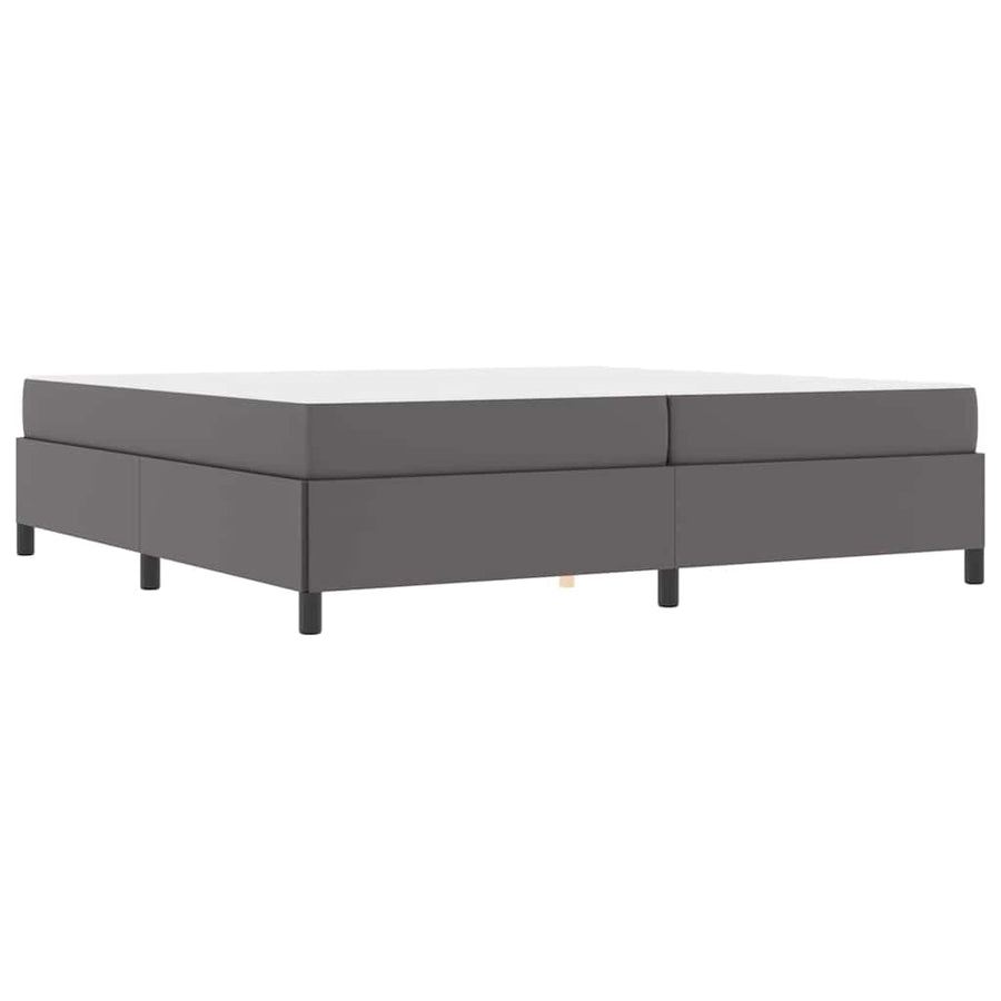 Bedframe met matras Grijs 200 x 200 cm Kunstleer