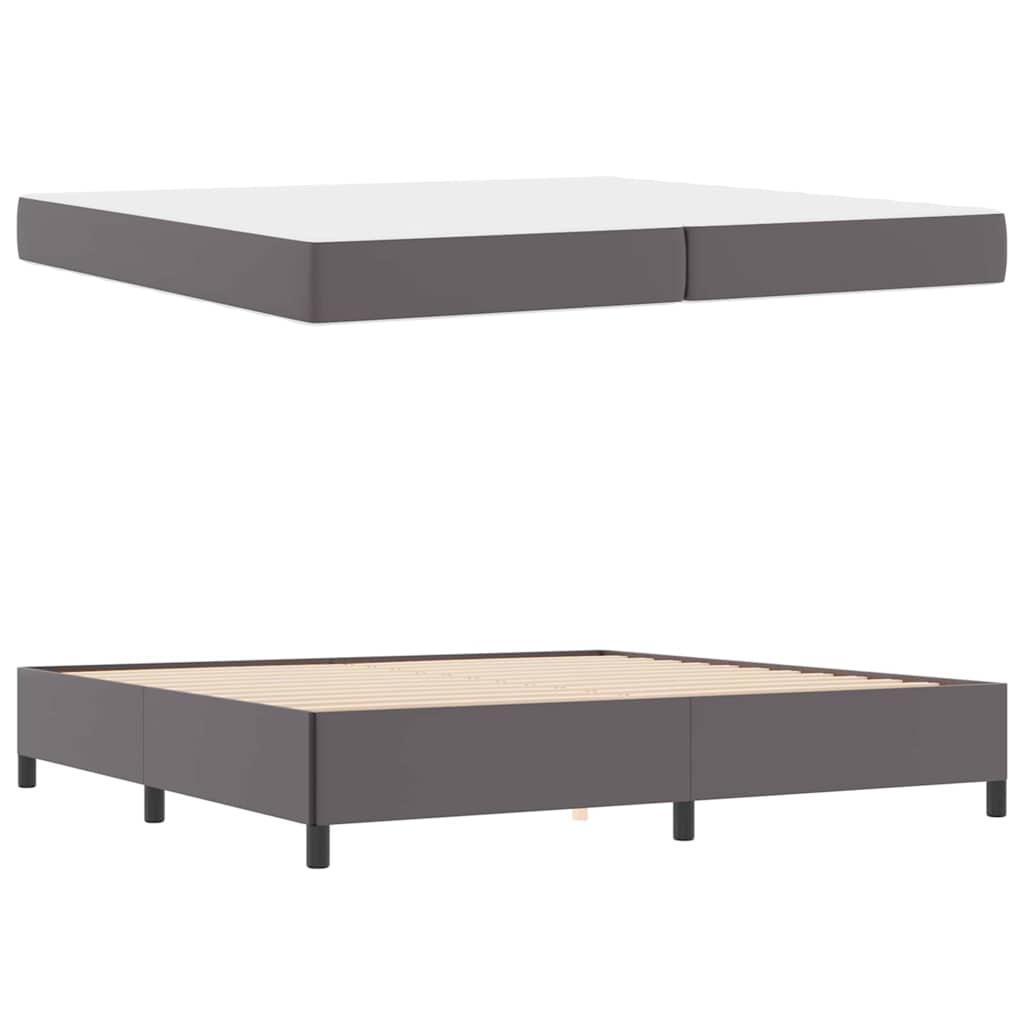 Bedframe met matras Grijs 200 x 200 cm Kunstleer