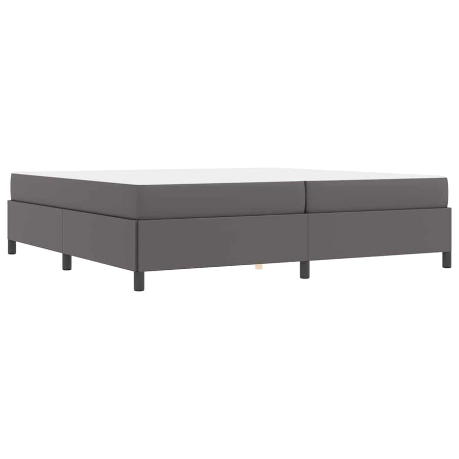 Bedframe met matras Grijs 200 x 200 cm Kunstleer