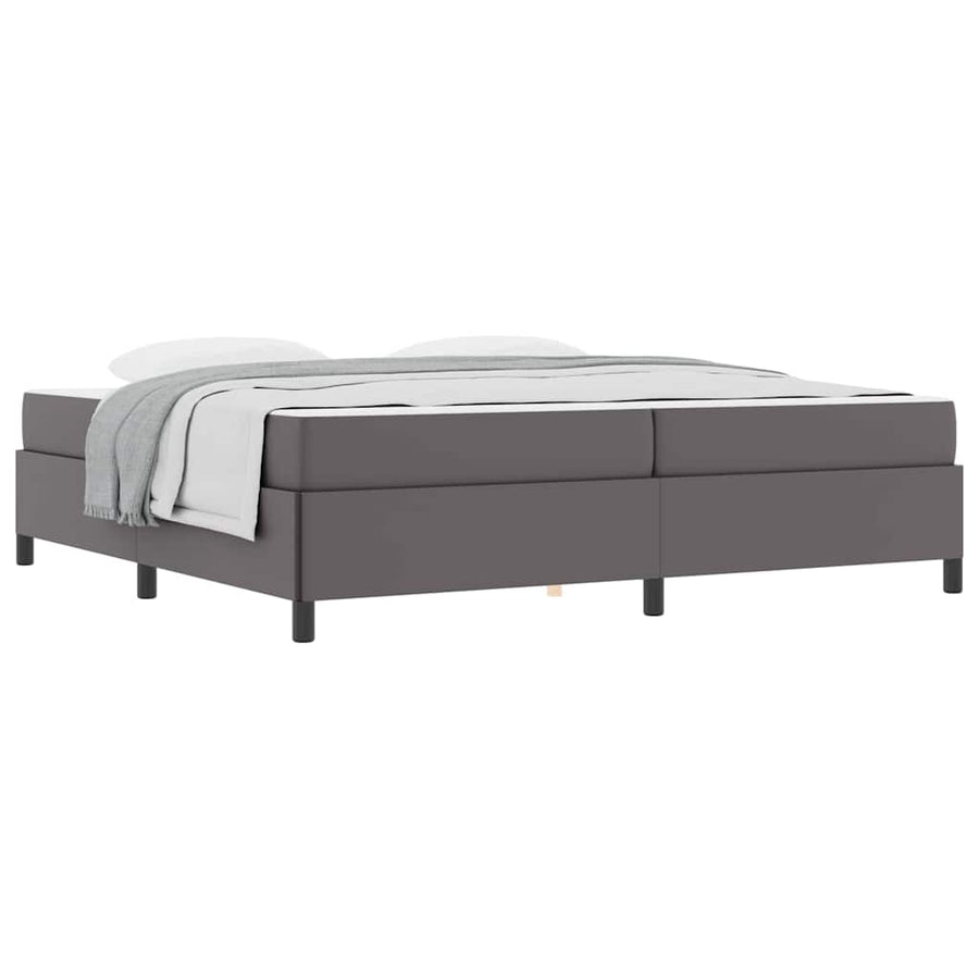Bedframe met matras Grijs 200 x 200 cm Kunstleer