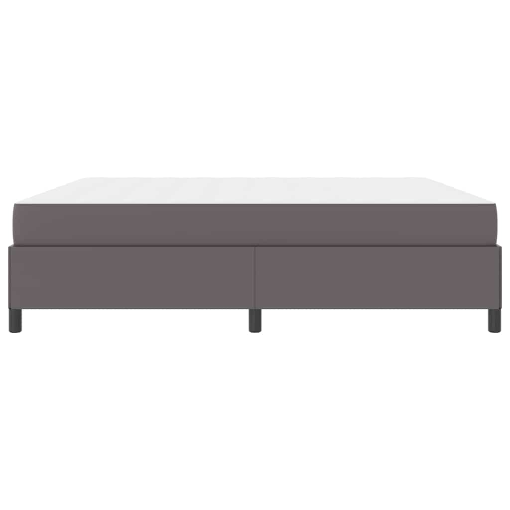 Bedframe met matras Grijs 200 x 200 cm Kunstleer
