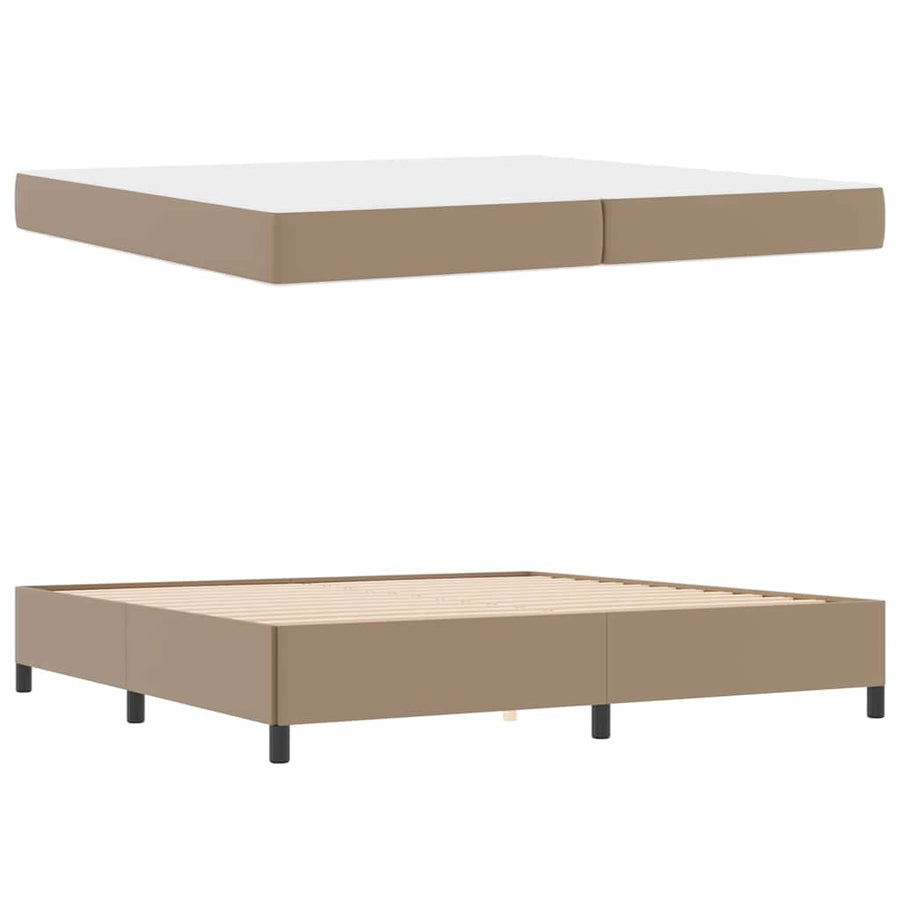Bedframe met matras Cappuccino 200 x 200 cm Kunstleer