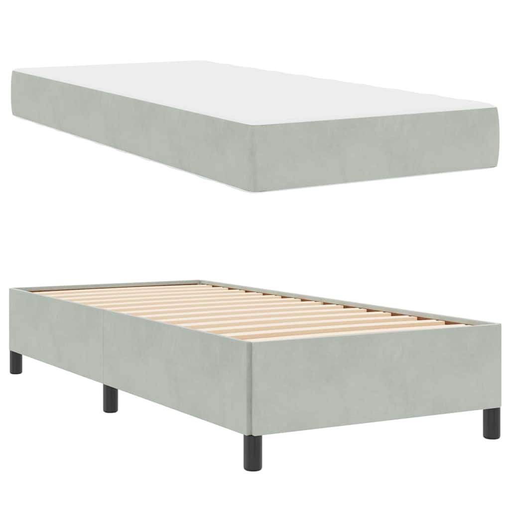 Bedframe Anders Wit en lichtgrijs 80 x 200 cm Fluweel