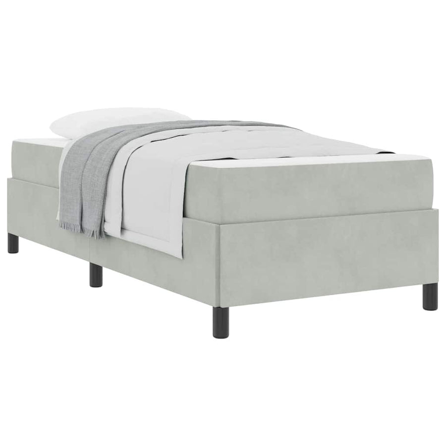 Bedframe Anders Wit en lichtgrijs 80 x 200 cm Fluweel