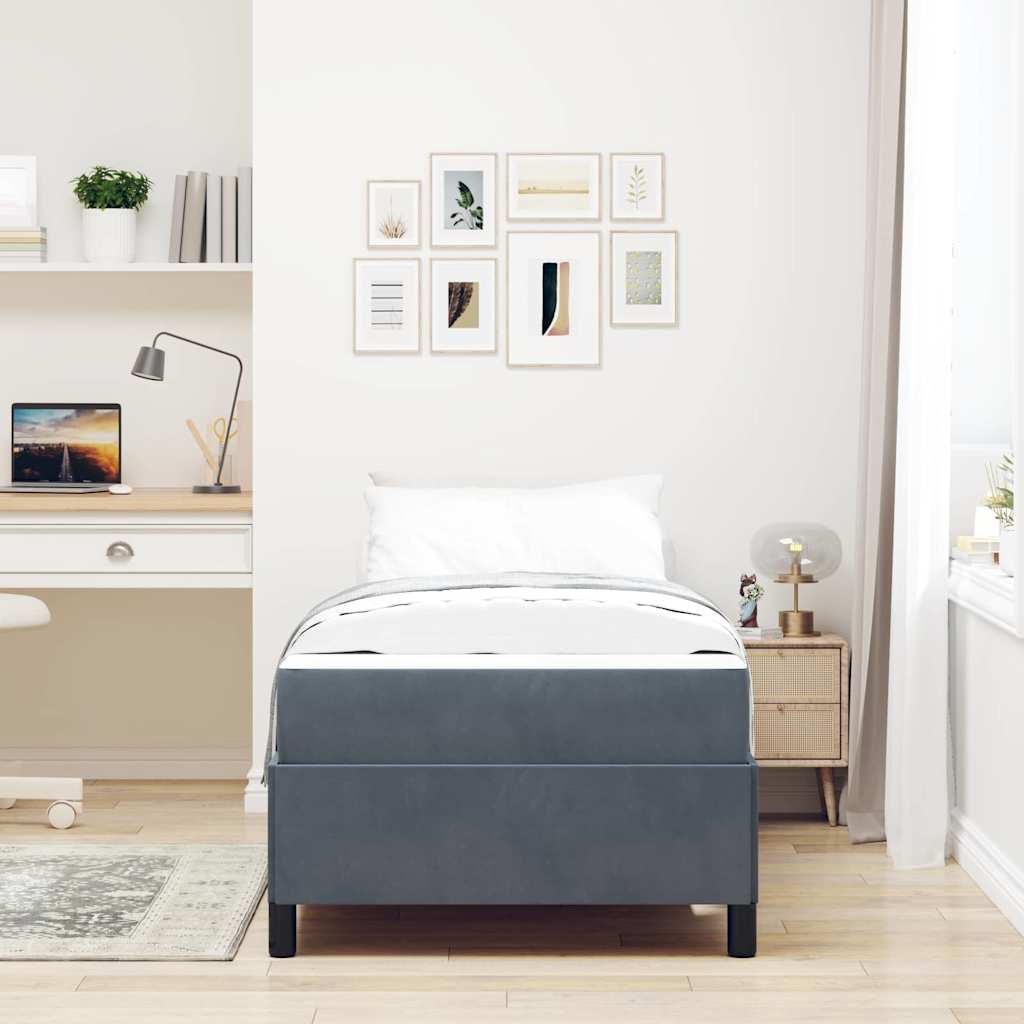 Bedframe Anders Donkergrijs 80 x 200 cm Fluweel