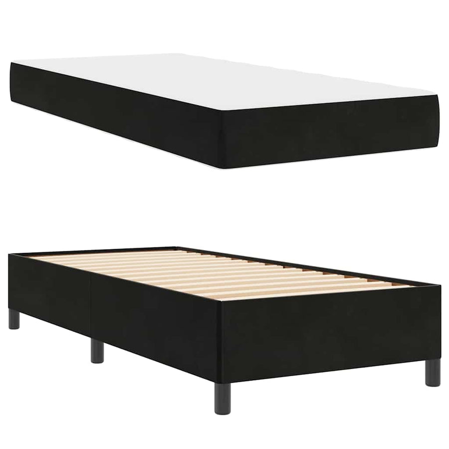 Bedframe Anders Zwart en Wit en Zwart 80 x 200 cm Fluweel