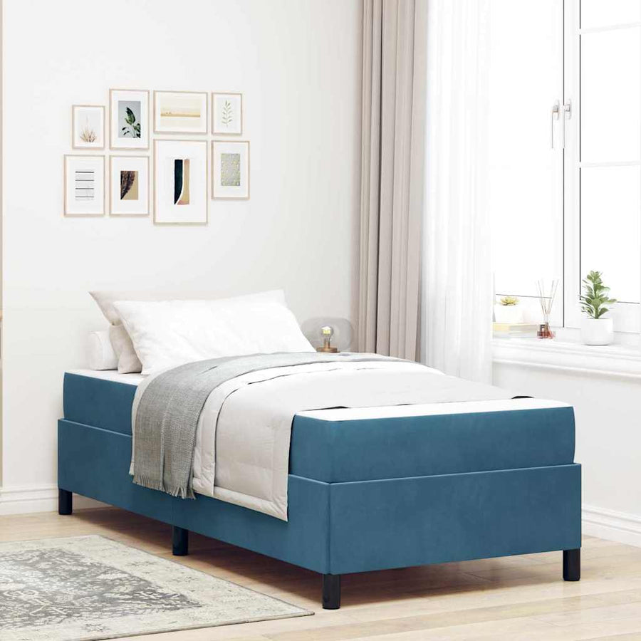 Bedframe Anders Donkerblauw en wit 90 x 190 cm Fluweel