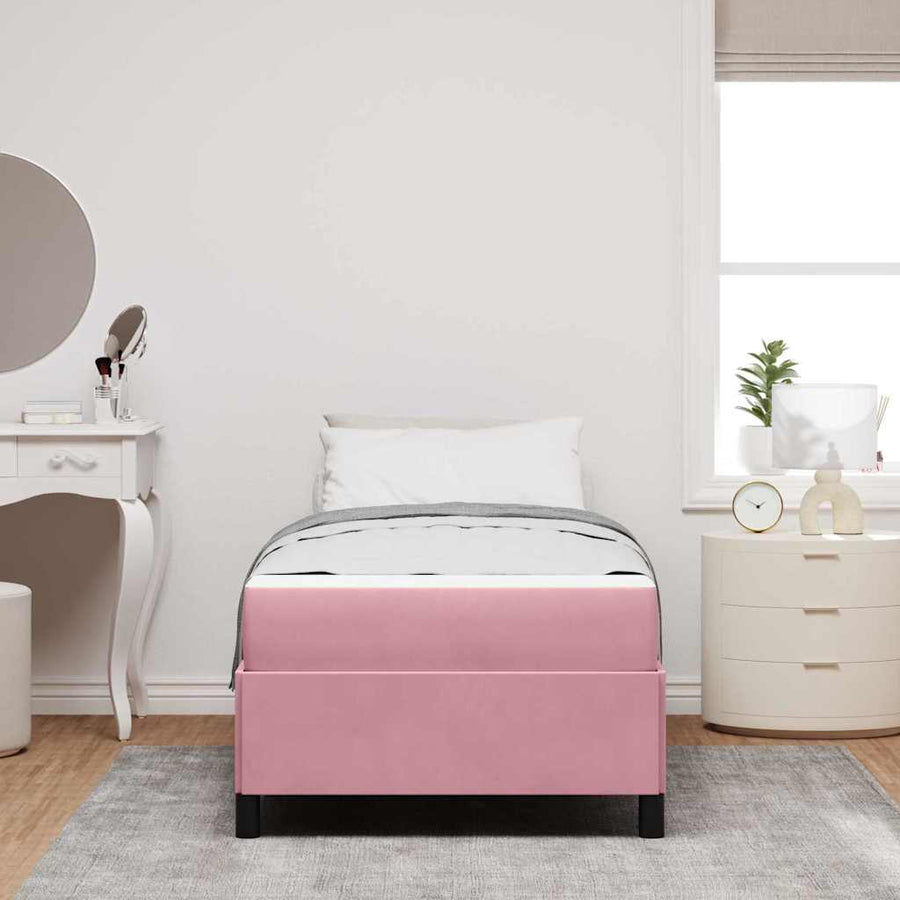 Bedframe Anders Roze en wit 90 x 190 cm Fluweel
