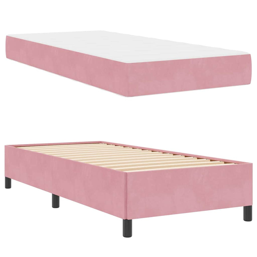 Bedframe Anders Roze en wit 90 x 190 cm Fluweel
