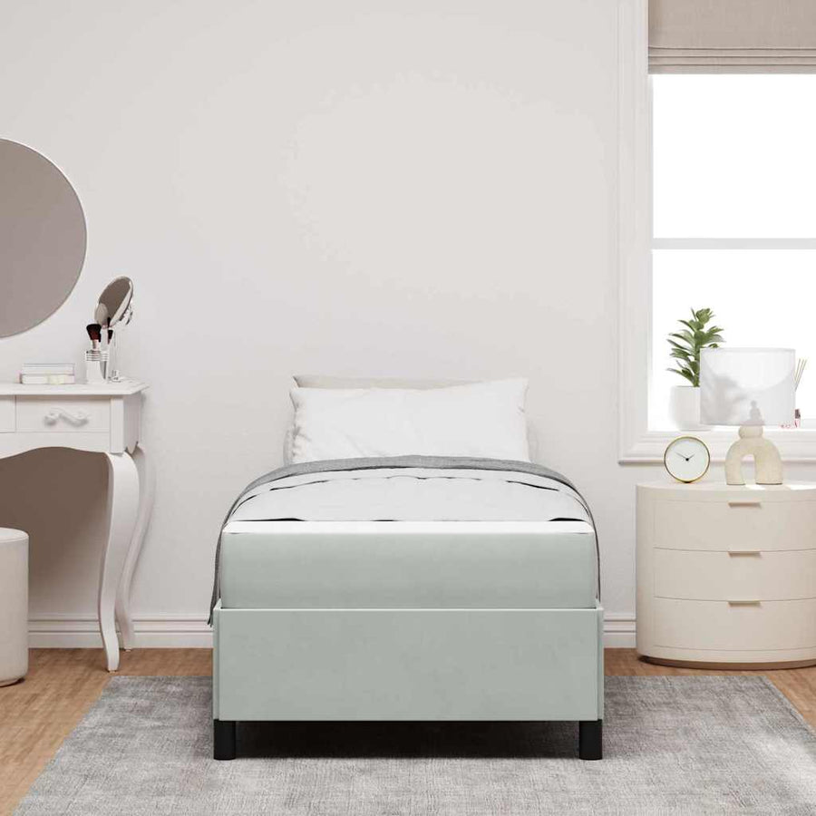 Bedframe Anders Wit en lichtgrijs 90 x 200 cm Fluweel