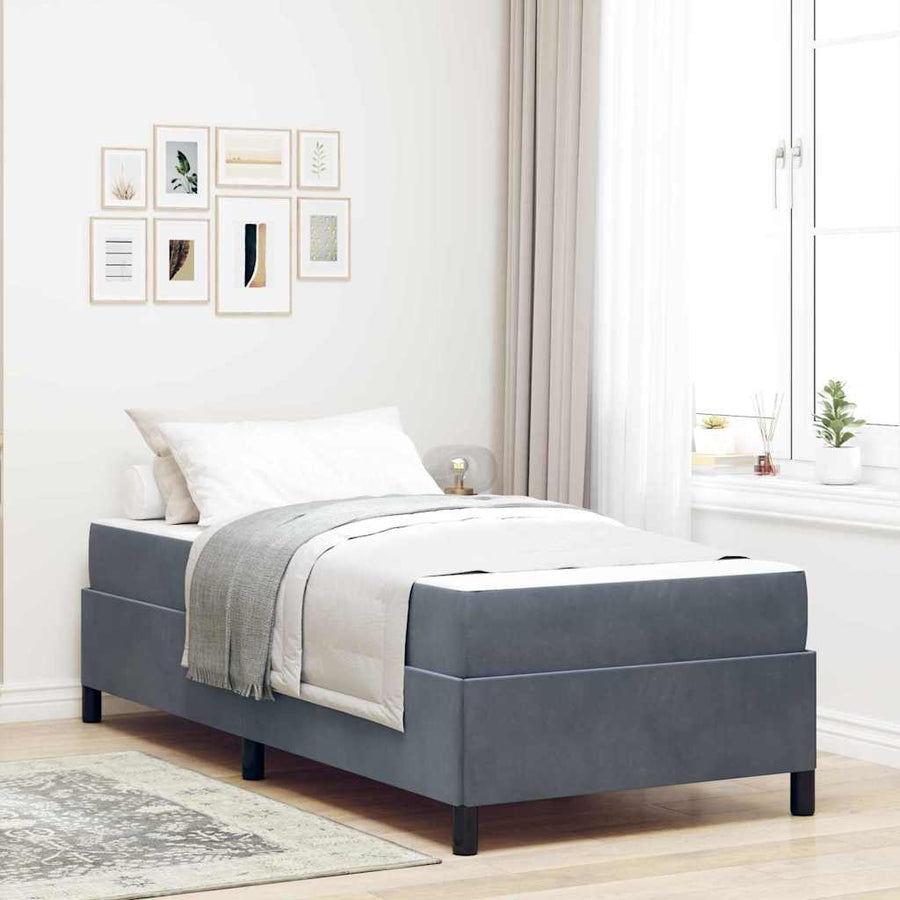 Bedframe Anders Wit en lichtgrijs 90 x 200 cm Fluweel
