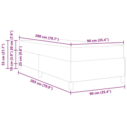 Bedframe Anders Zwart en Wit en Zwart 90 x 200 cm Fluweel