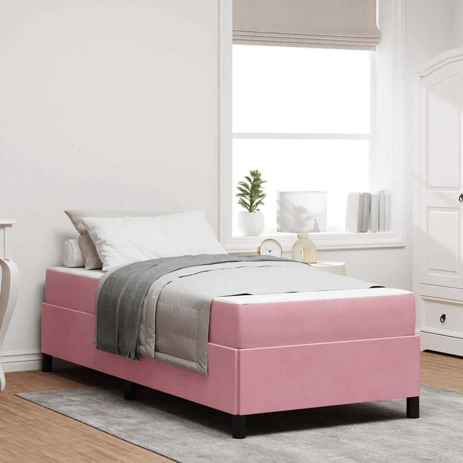 Bedframe Anders Roze en wit 90 x 200 cm Fluweel