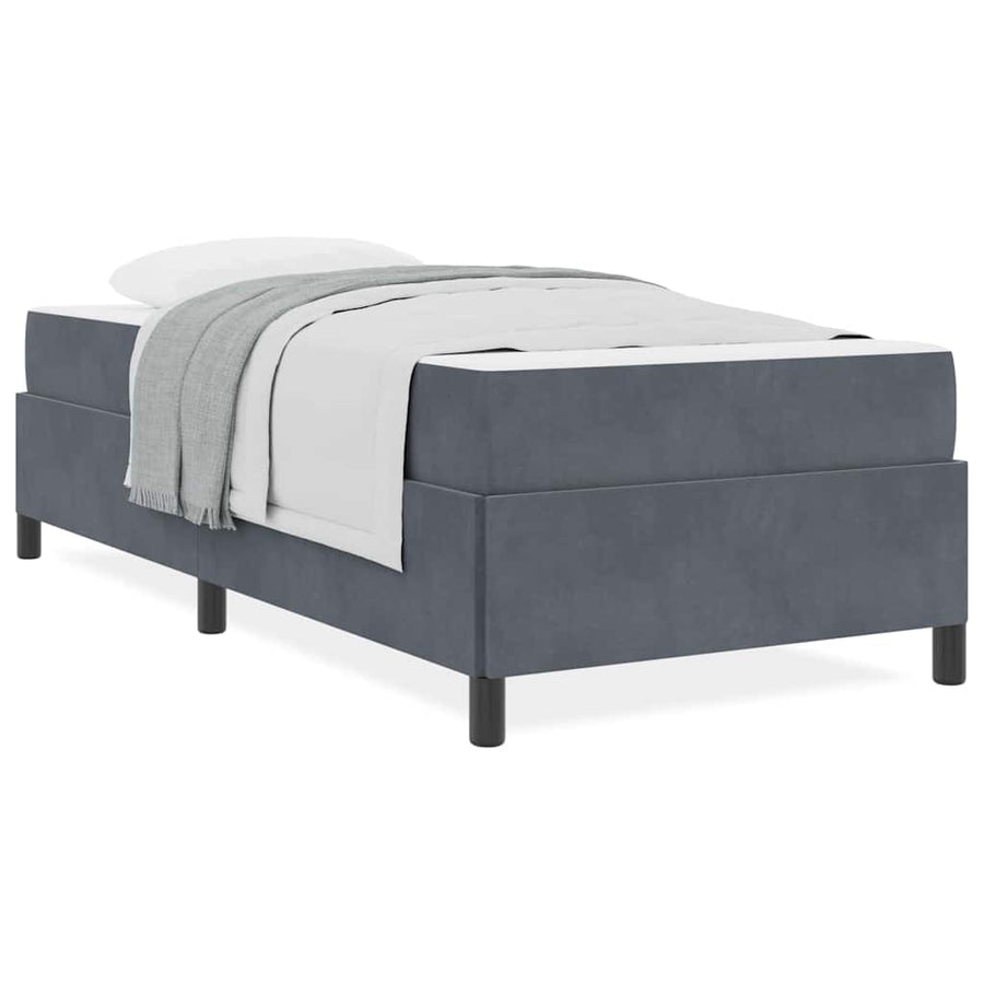Bedframe Anders Donkergrijs en Wit 100 x 200 cm Fluweel