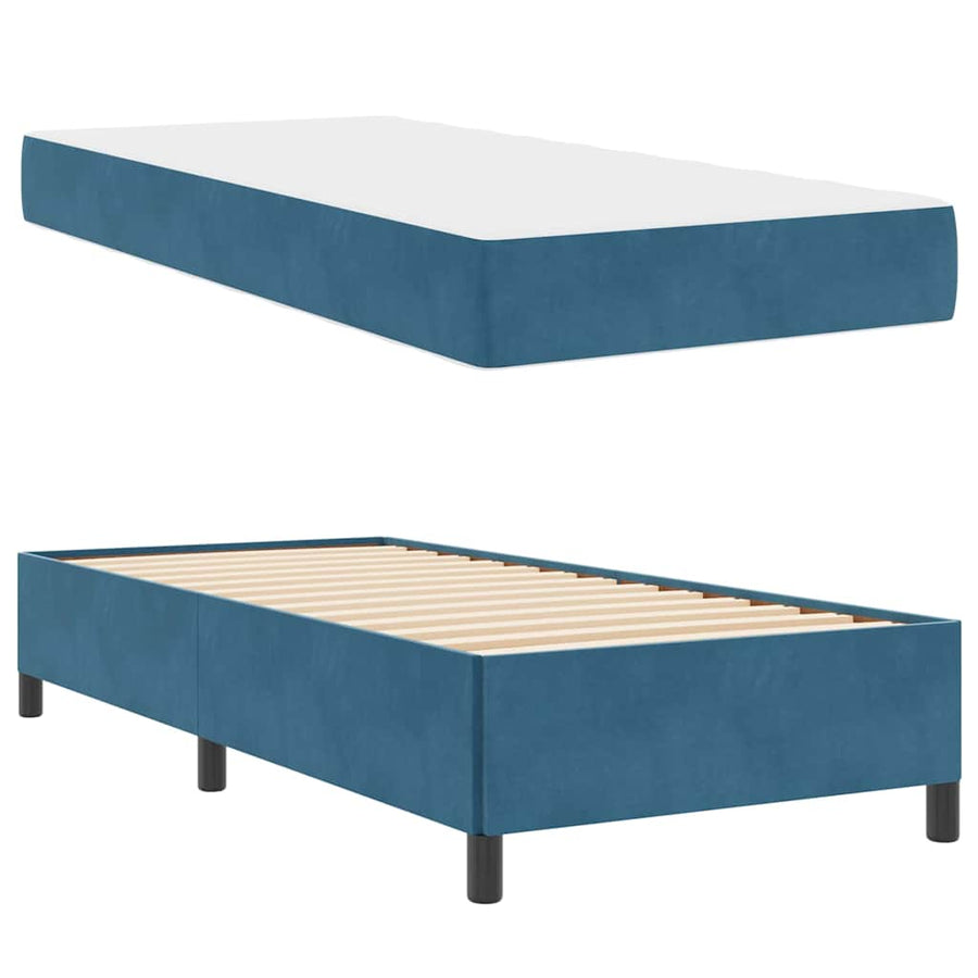 Bedframe Anders Donkerblauw en wit 100 x 200 cm Fluweel