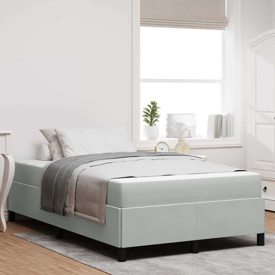 Bedframe Anders Wit en lichtgrijs 120 x 190 cm Fluweel