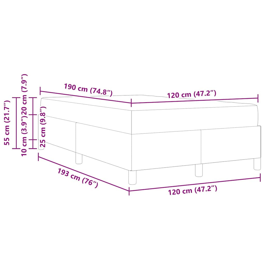 Bedframe Anders Wit en lichtgrijs 120 x 190 cm Fluweel