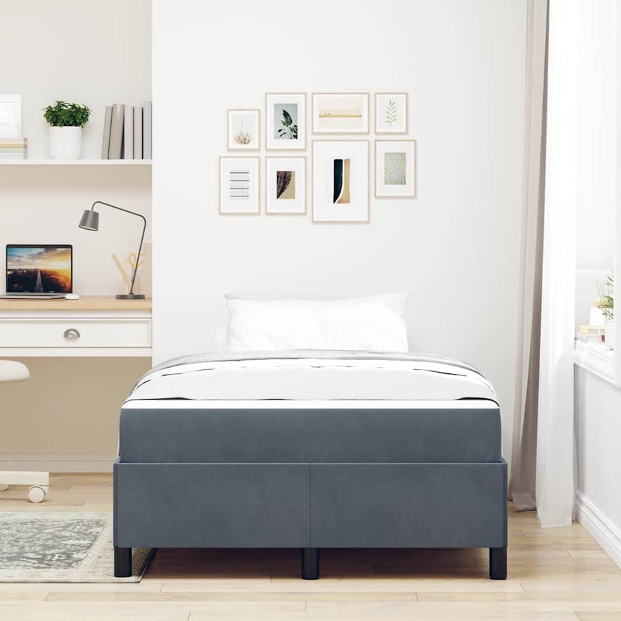 Bedframe Anders Donkergrijs en Wit 120 x 190 cm Fluweel