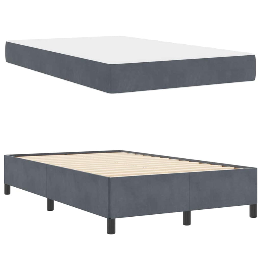 Bedframe Anders Donkergrijs en Wit 120 x 190 cm Fluweel