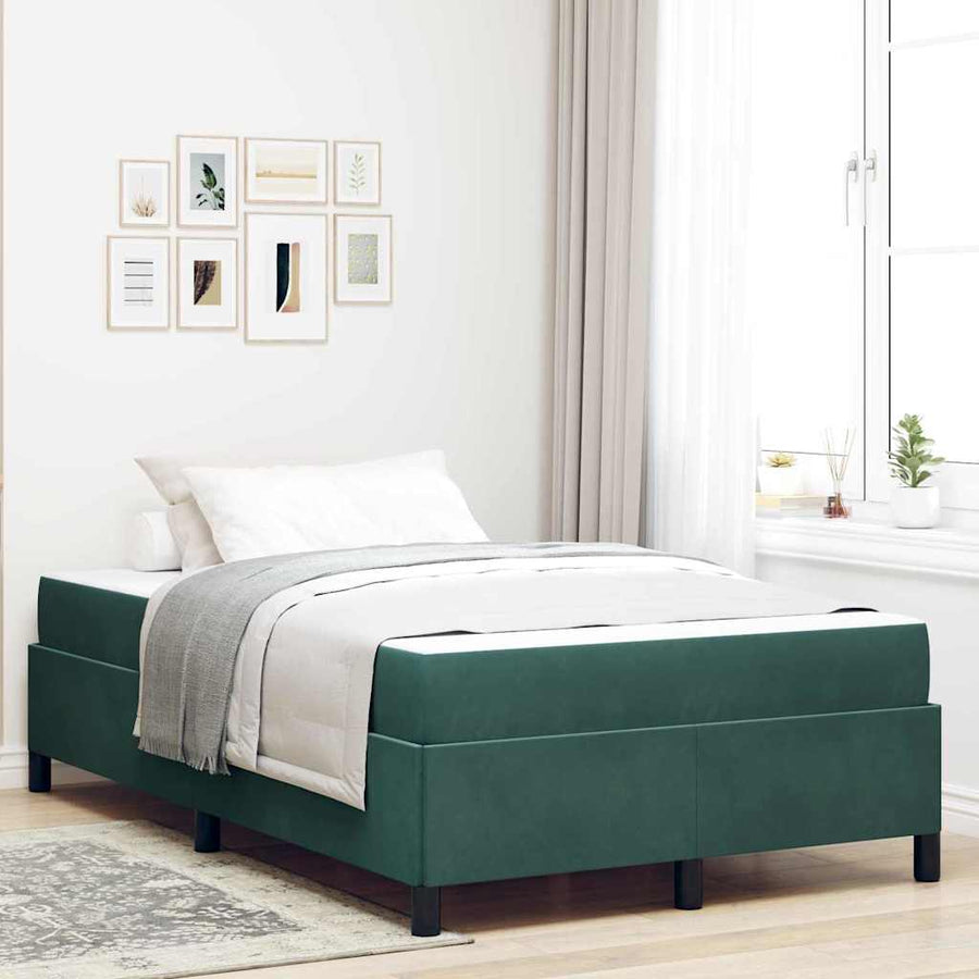 Bedframe Anders Donkergroen en Wit 120 x 190 cm Fluweel