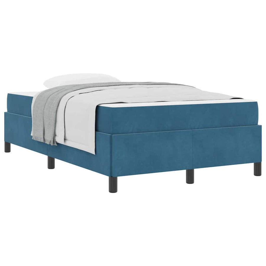 Bedframe Donkerblauw, wit en donkerblauw 120 x 190 cm Fluweel
