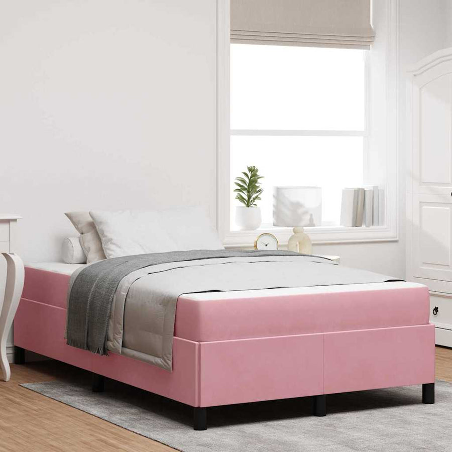 Bedframe Anders Roze en wit 120 x 200 cm Fluweel