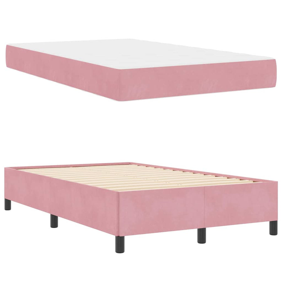 Bedframe Anders Roze en wit 120 x 200 cm Fluweel