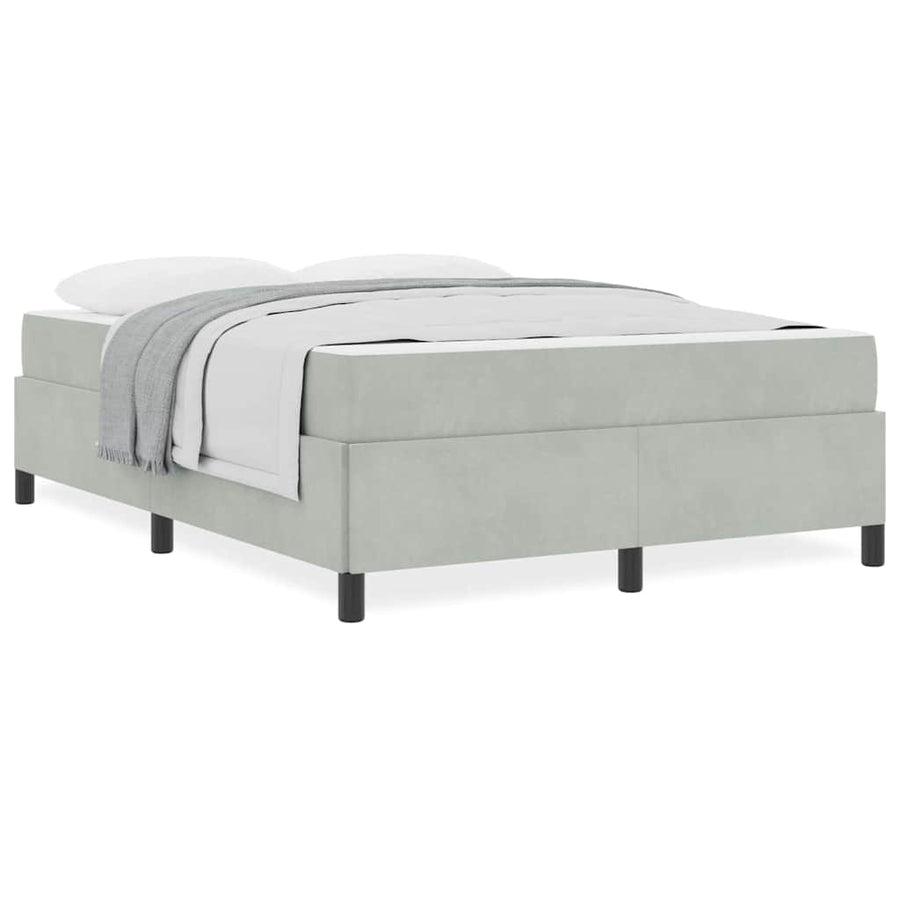 Bedframe Anders Wit en lichtgrijs 140 x 190 cm Fluweel