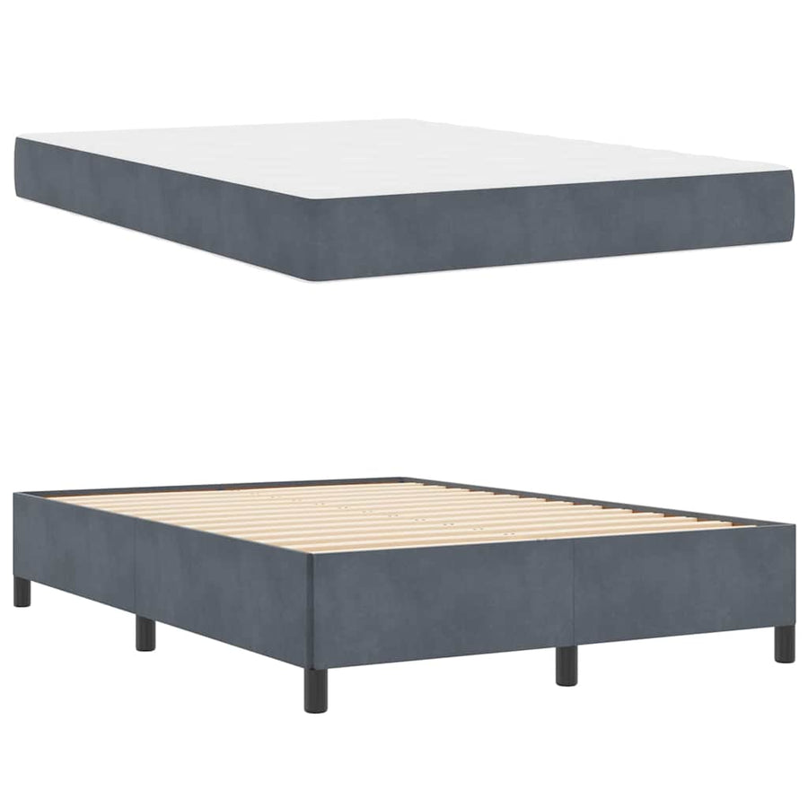Bedframe Anders Wit en lichtgrijs 140 x 190 cm Fluweel