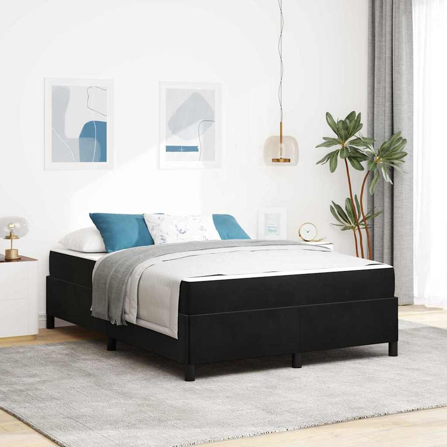 Bedframe Anders Zwart en Wit en Zwart 140 x 190 cm Fluweel