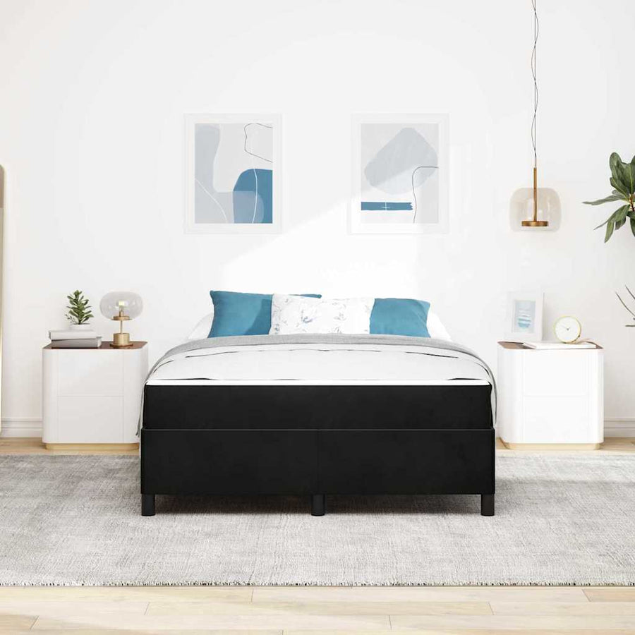 Bedframe Anders Zwart en Wit en Zwart 140 x 190 cm Fluweel