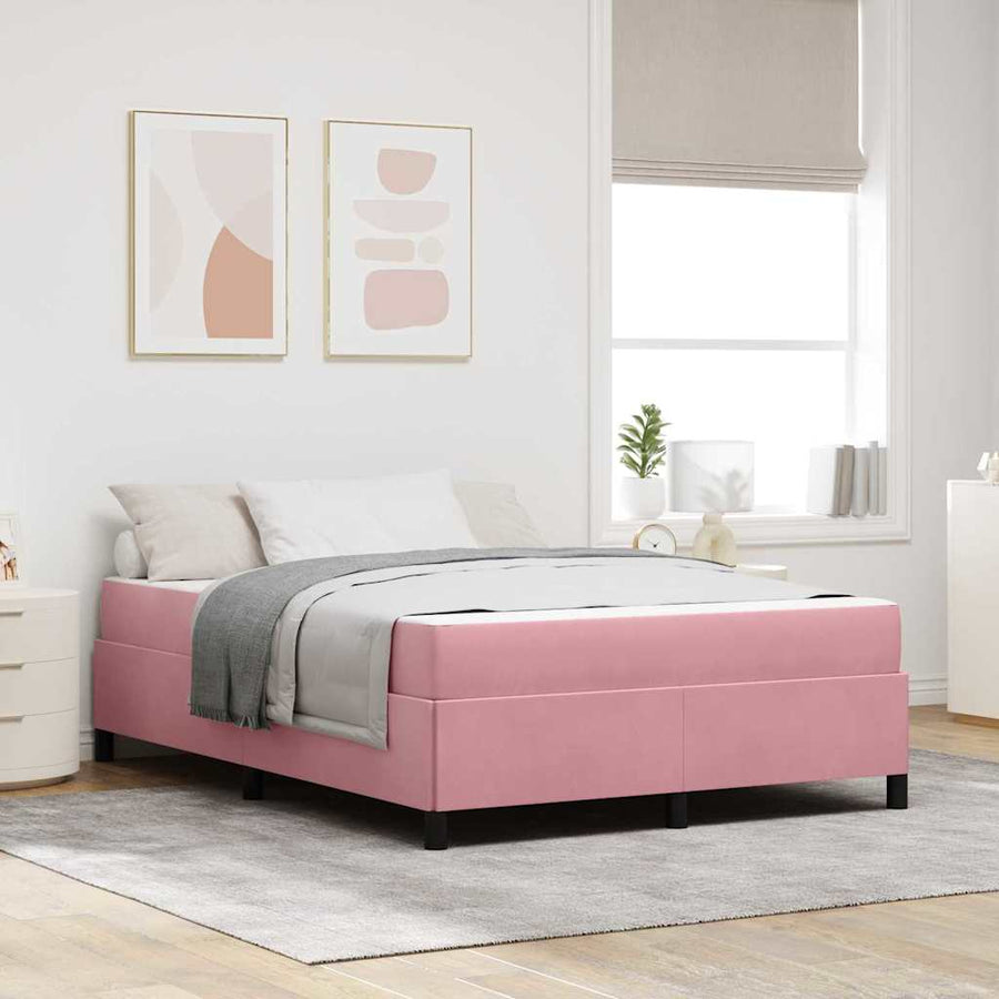 Bedframe Anders Roze en wit 140 x 190 cm Fluweel