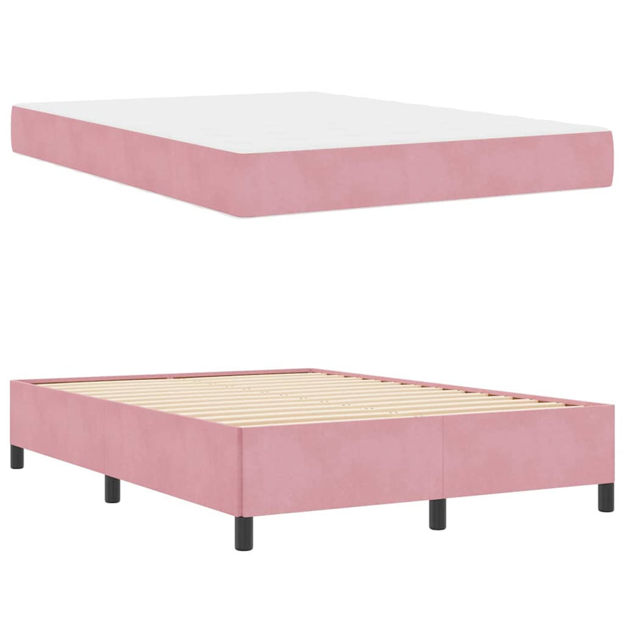 Bedframe Anders Roze en wit 140 x 190 cm Fluweel