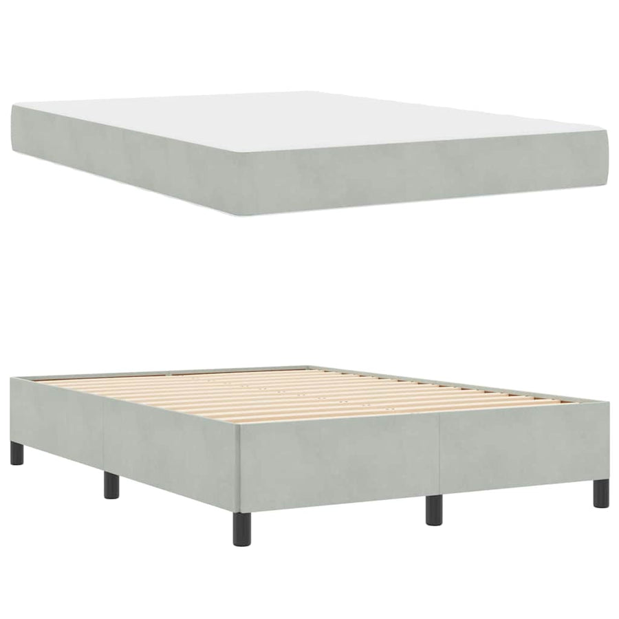 Bedframe Anders Wit en lichtgrijs 140 x 200 cm Fluweel