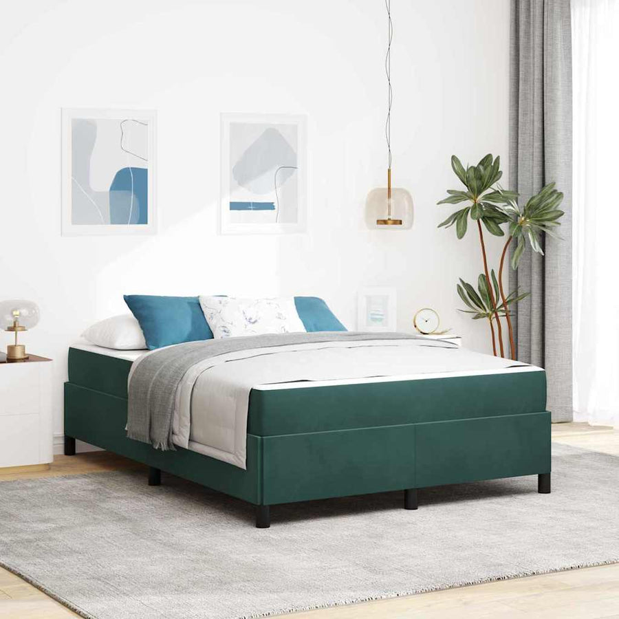Bedframe Anders Donkergroen en Wit 140 x 200 cm Fluweel