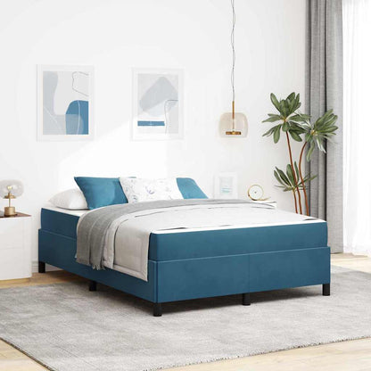 Bedframe Anders Donkerblauw en wit 140 x 200 cm Fluweel