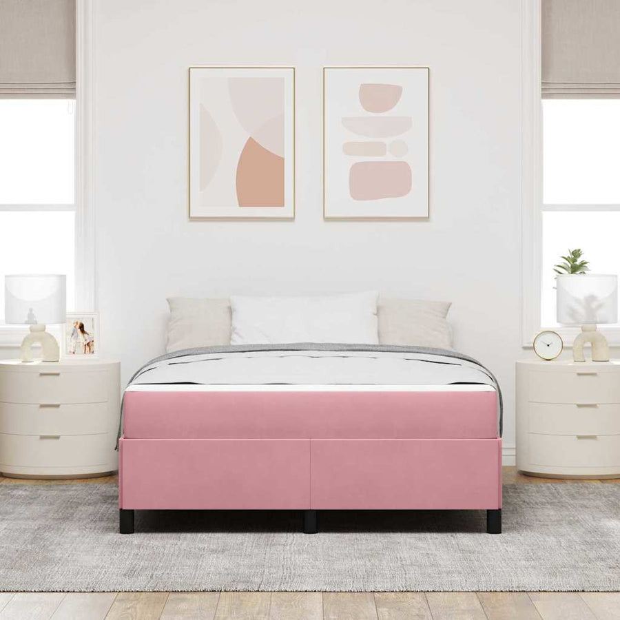 Bedframe Anders Roze en wit 140 x 200 cm Fluweel