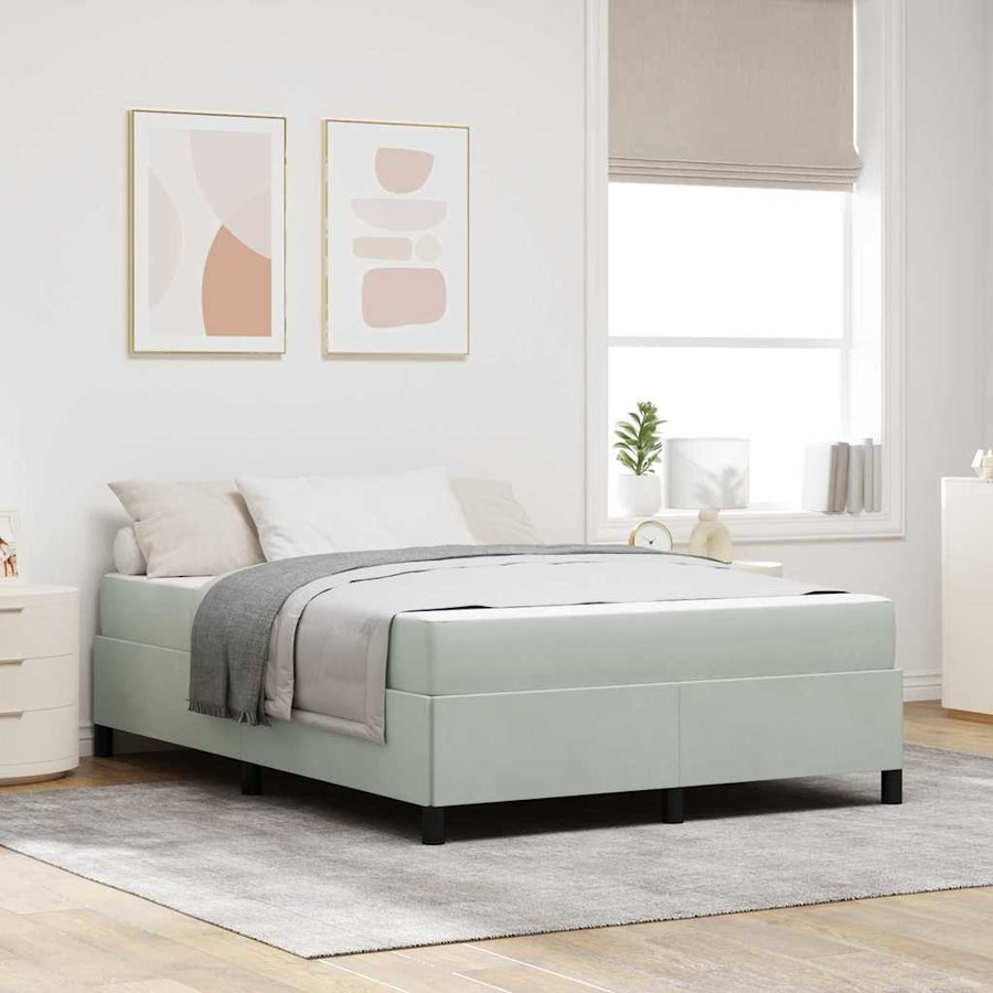 Bedframe Anders Wit en lichtgrijs 160 x 200 cm Fluweel