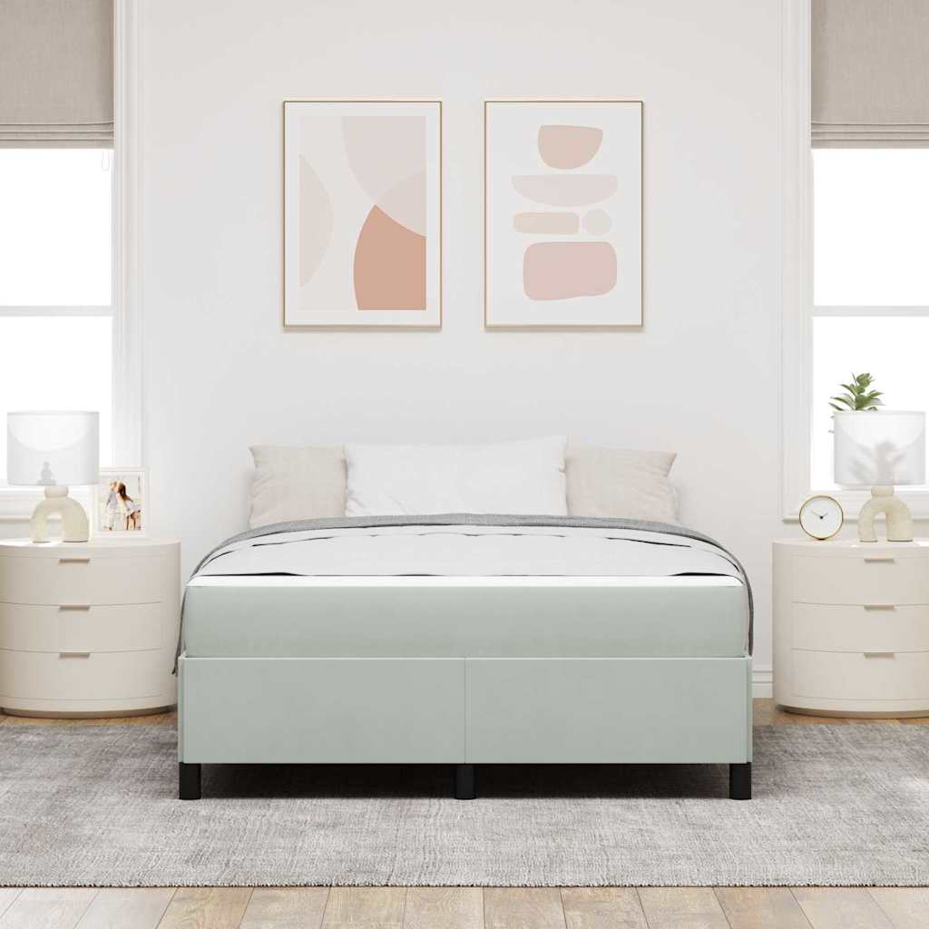 Bedframe Anders Wit en lichtgrijs 160 x 200 cm Fluweel