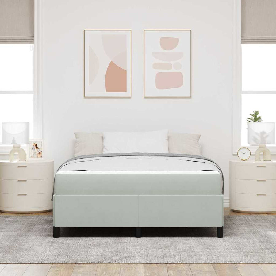 Bedframe Anders Wit en lichtgrijs 160 x 200 cm Fluweel