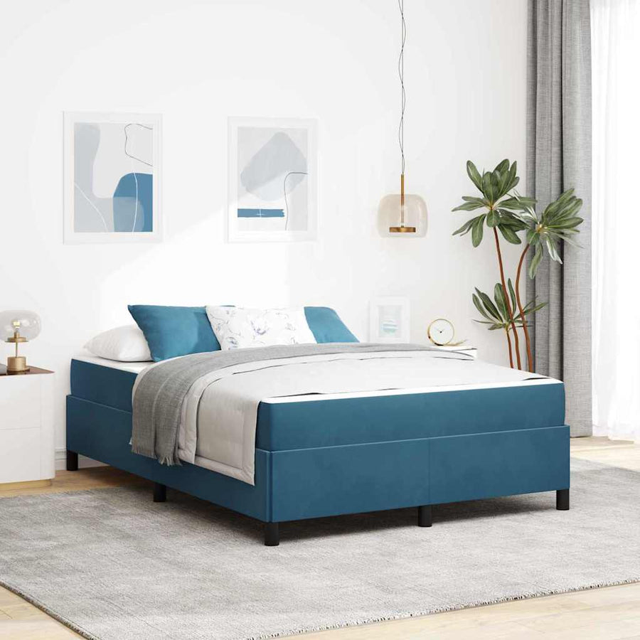 Bedframe Anders Donkerblauw en wit 160 x 200 cm Fluweel